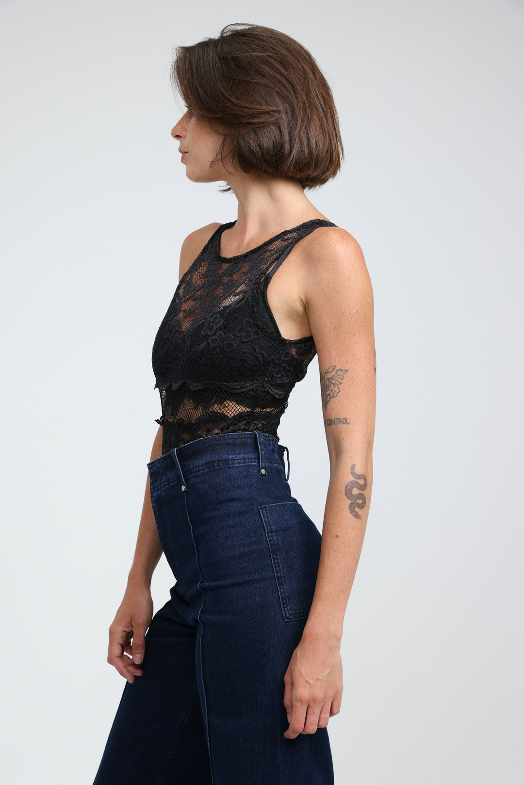 Drama Black Bodysuit