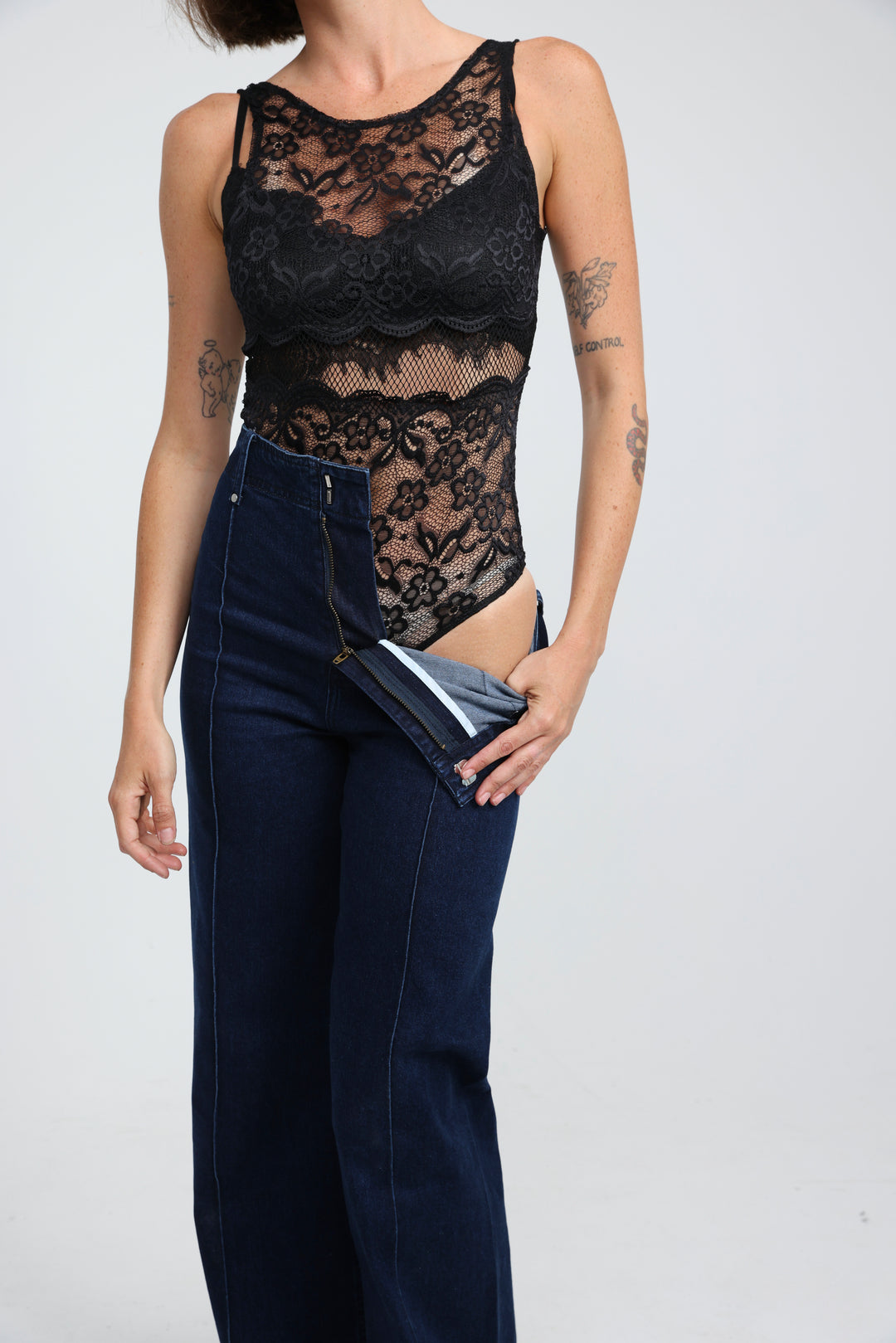 Drama Black Bodysuit