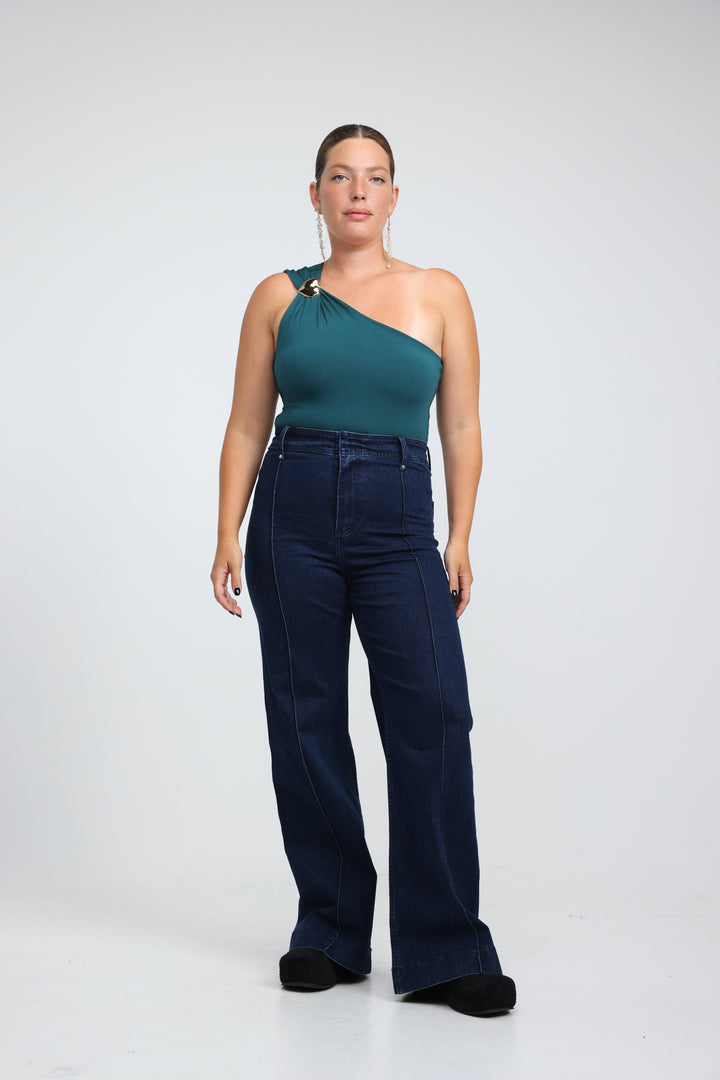 Spotlight Green One Shoulder Bodysuit