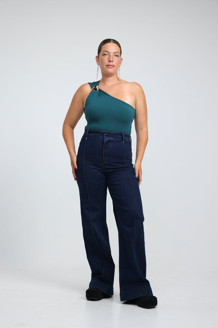 Spotlight Black One Shoulder Bodysuit