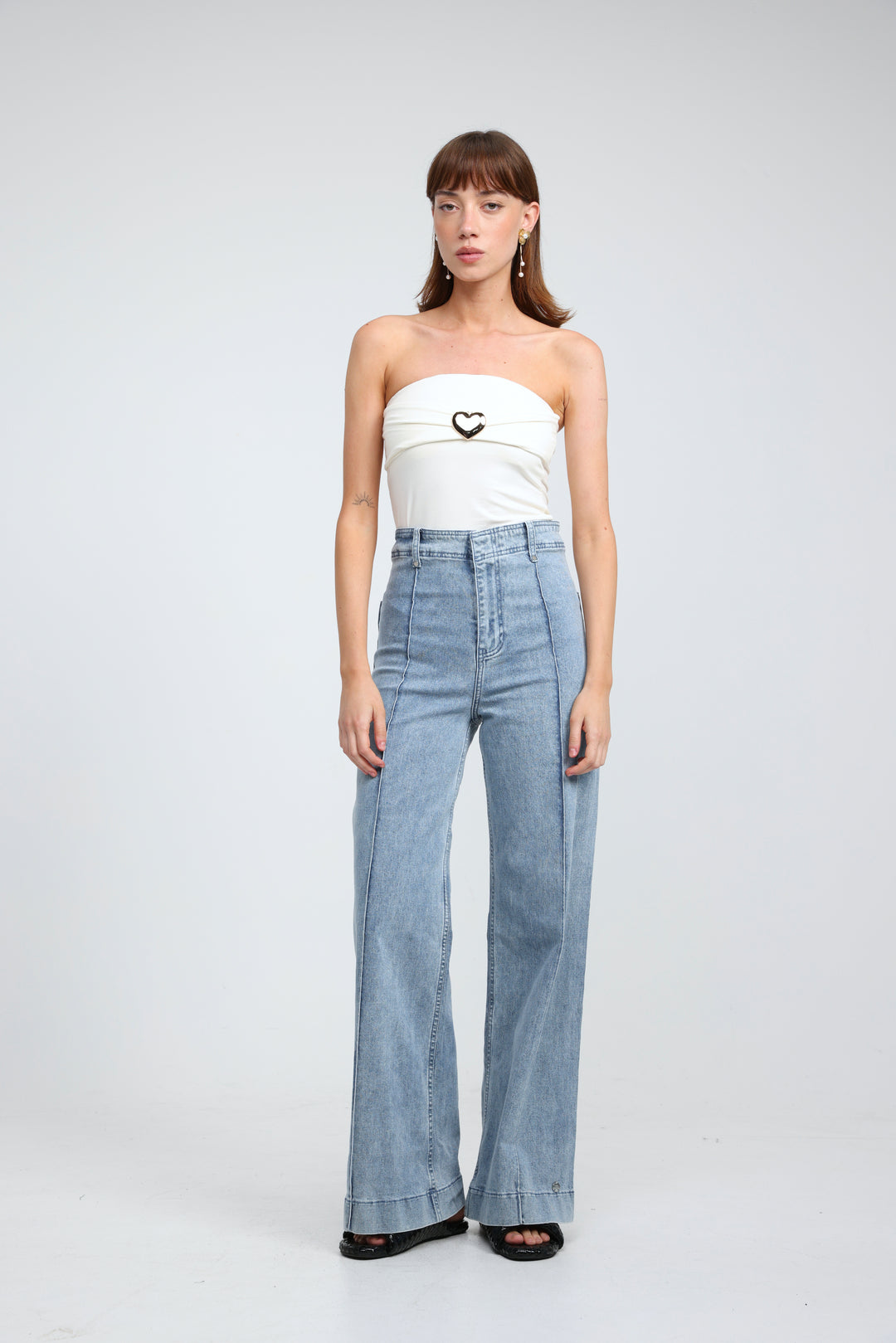 Icon Cream Strapless Top