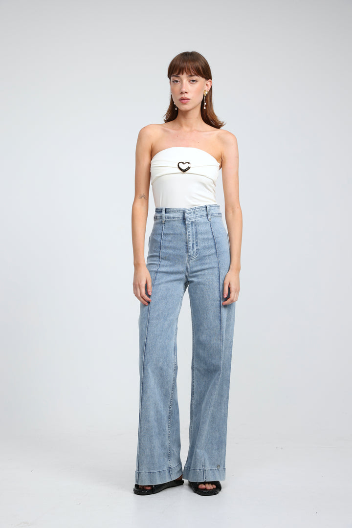 Icon Cream Strapless Top