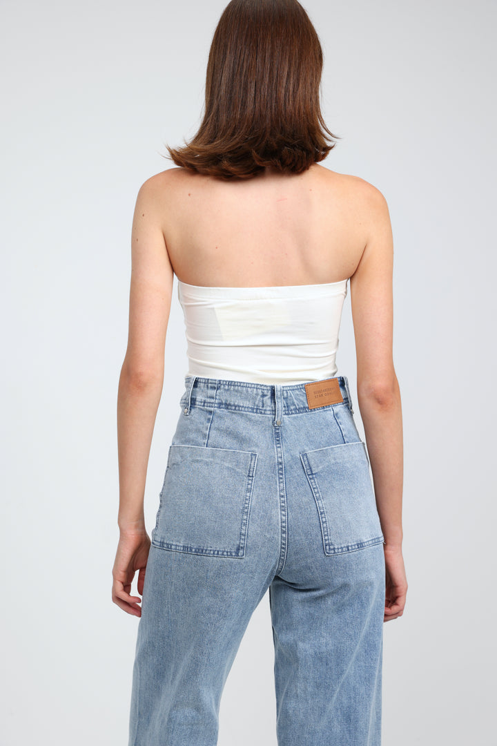 Icon Cream Strapless Top