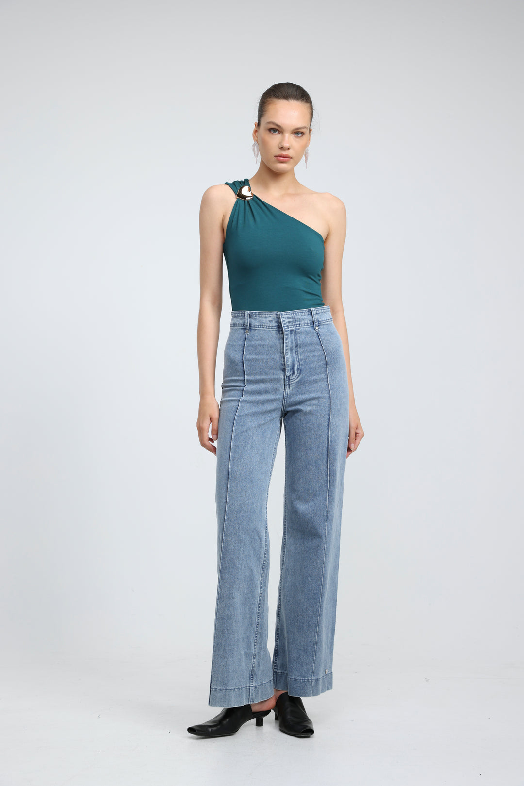 Spotlight Green One Shoulder Bodysuit