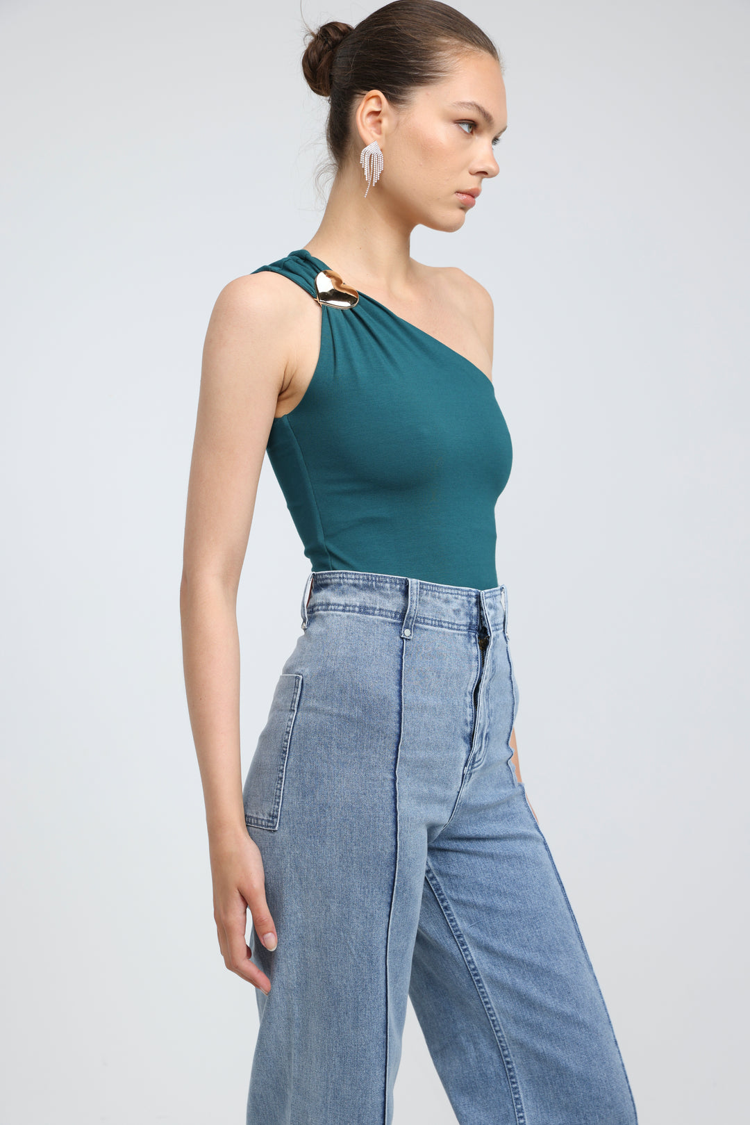 Spotlight Green One Shoulder Bodysuit