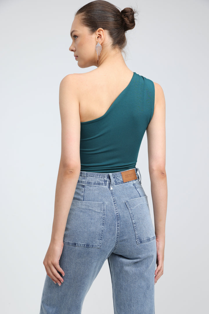 Spotlight Green One Shoulder Bodysuit