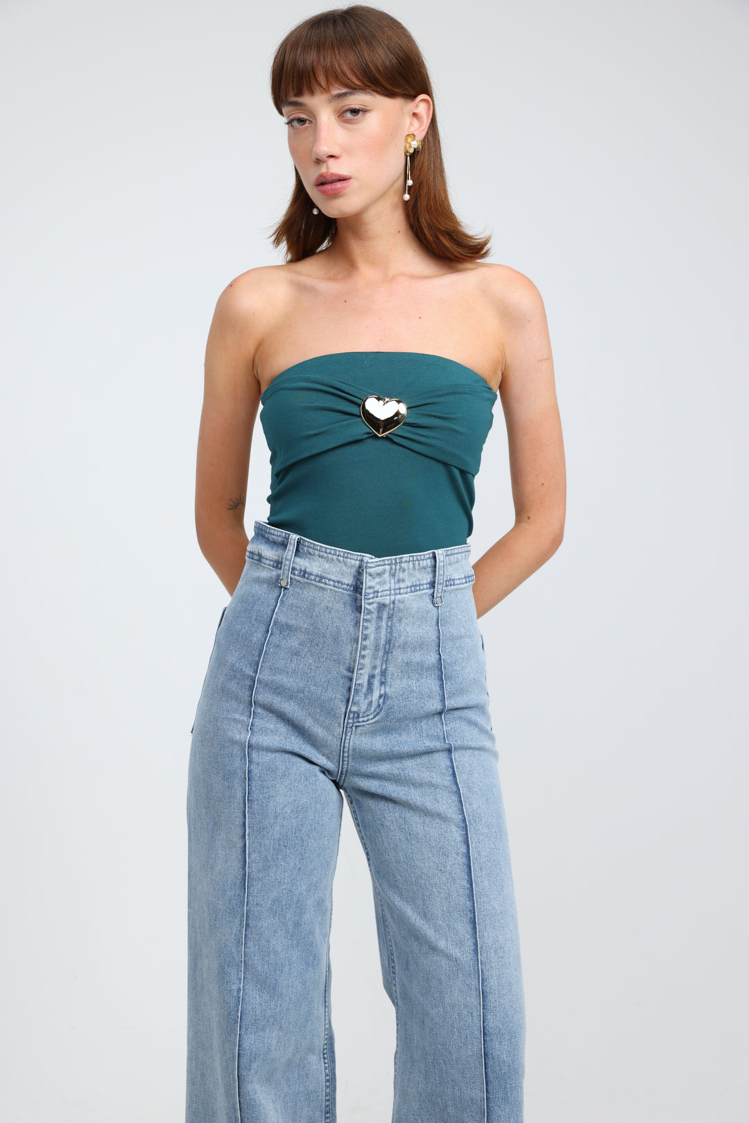 Icon Green Strapless Top