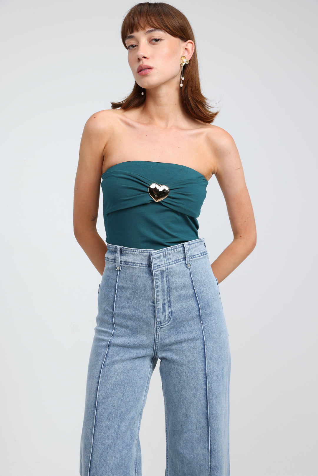 Icon Green Strapless Top