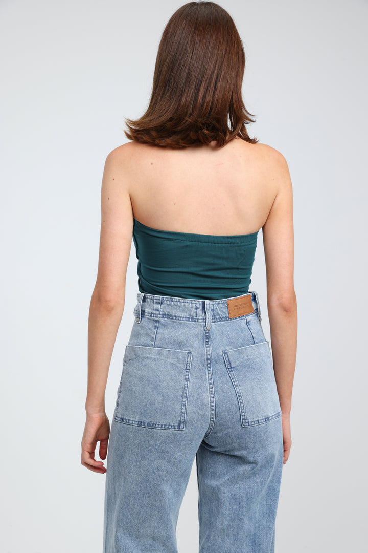 Icon Green Strapless Top