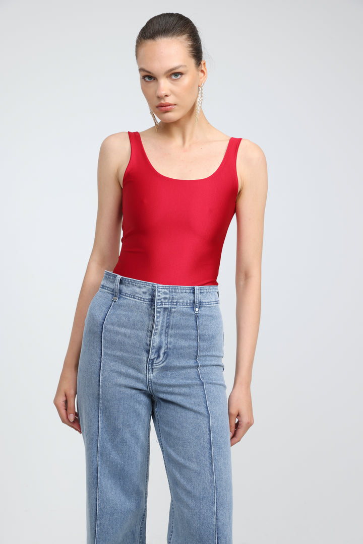 Dawn Red Lycra Bodysuit