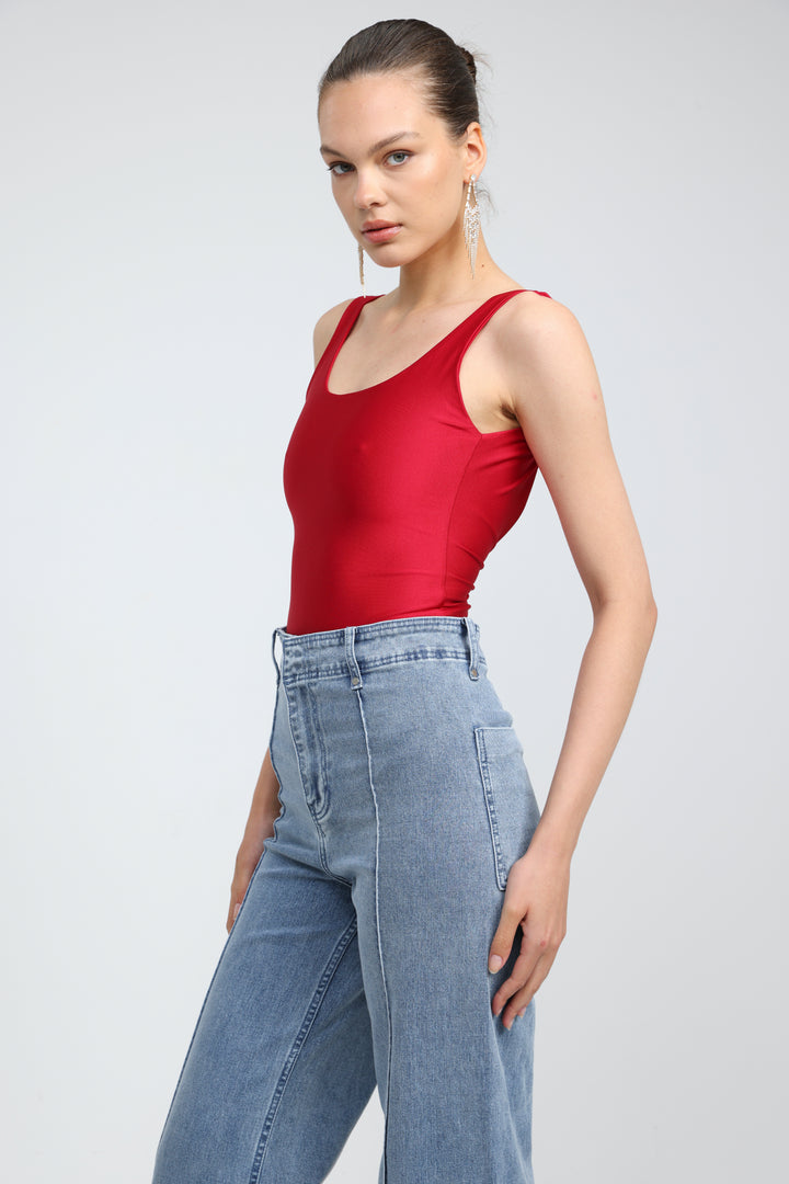Dawn Red Lycra Bodysuit