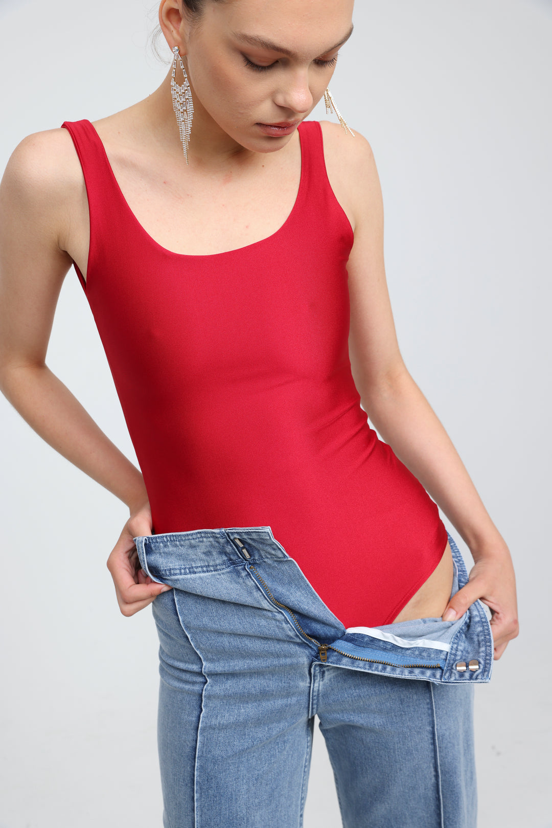 Dawn Red Lycra Bodysuit