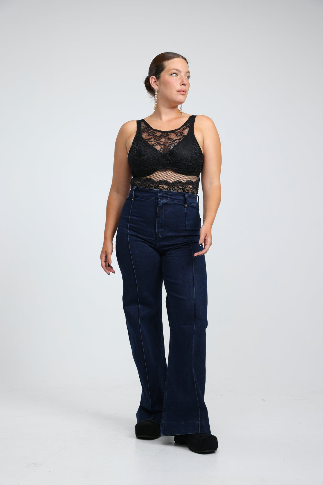 Drama Black Bodysuit