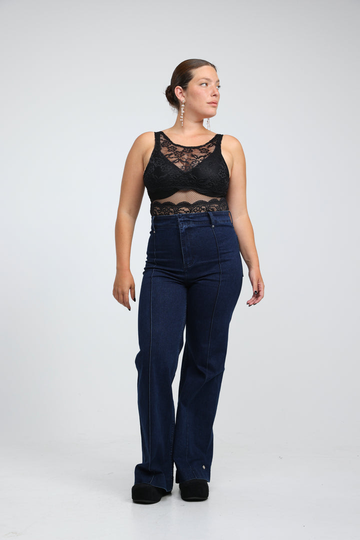 Drama Black Bodysuit