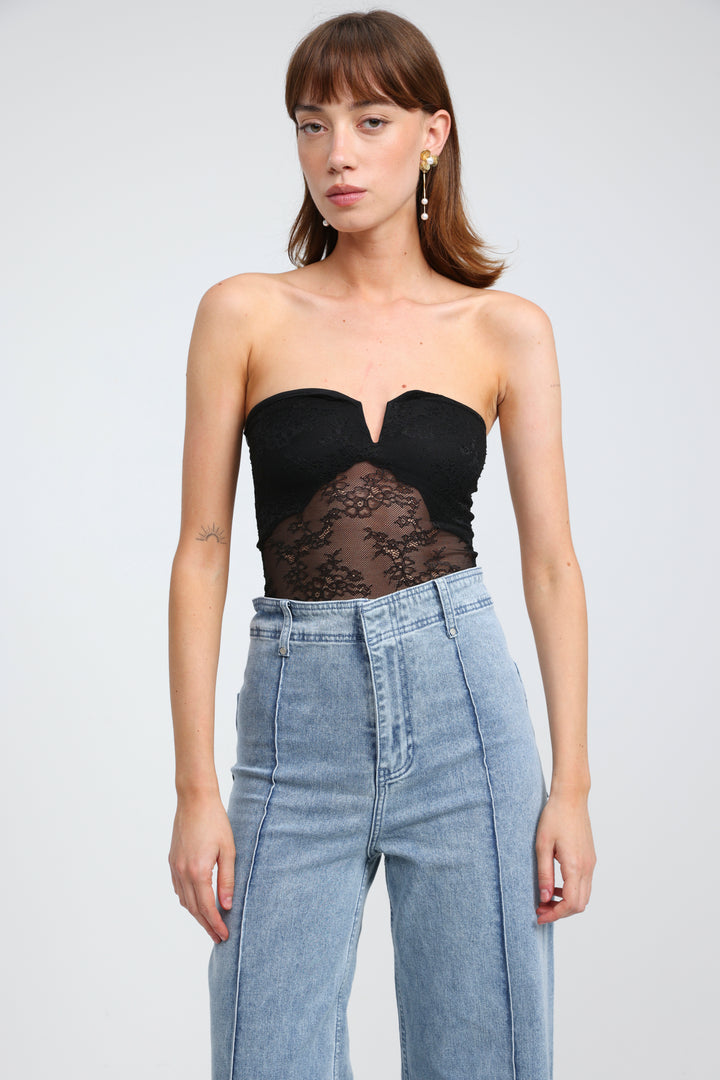 Fantasy Black Lace Bodysuit
