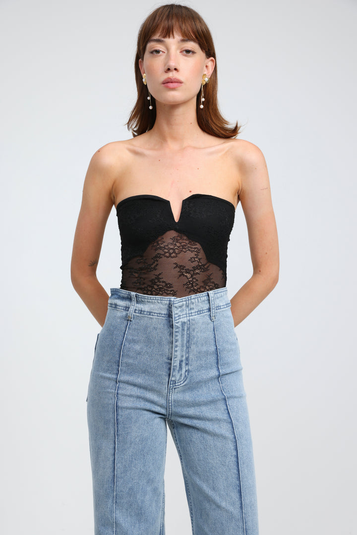 Fantasy Black Lace Bodysuit