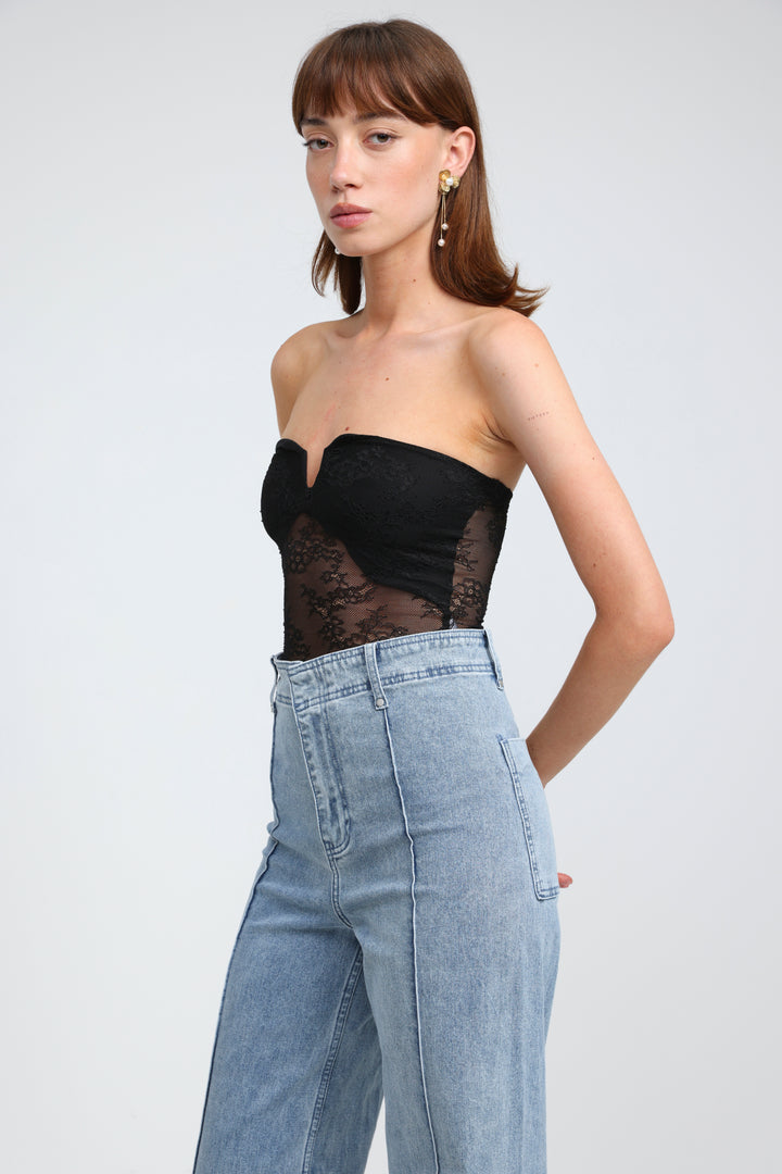 Fantasy Black Lace Bodysuit
