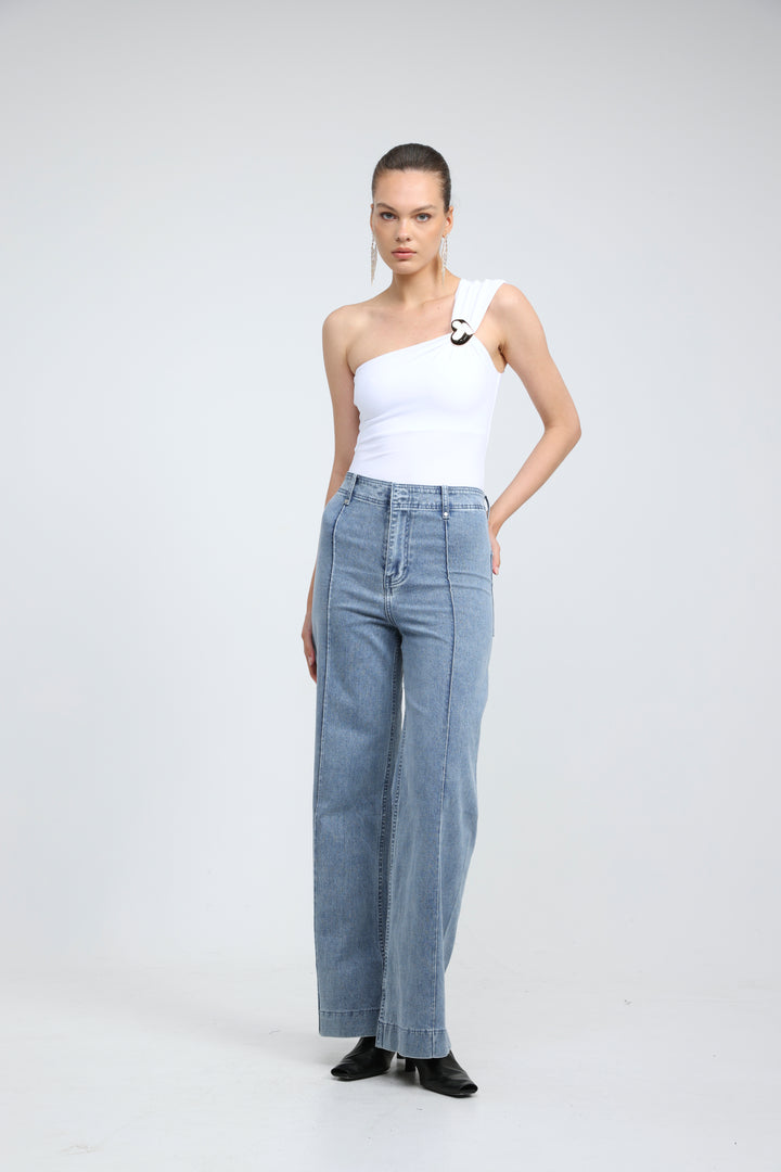 Spotlight White One Shoulder Bodysuit