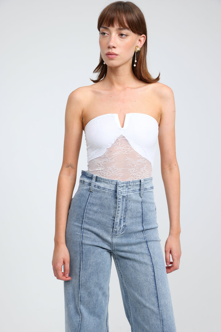Fantasy White Lace Bodysuit