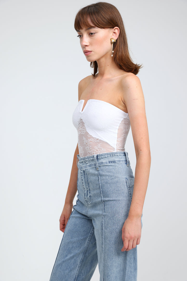 Fantasy White Lace Bodysuit