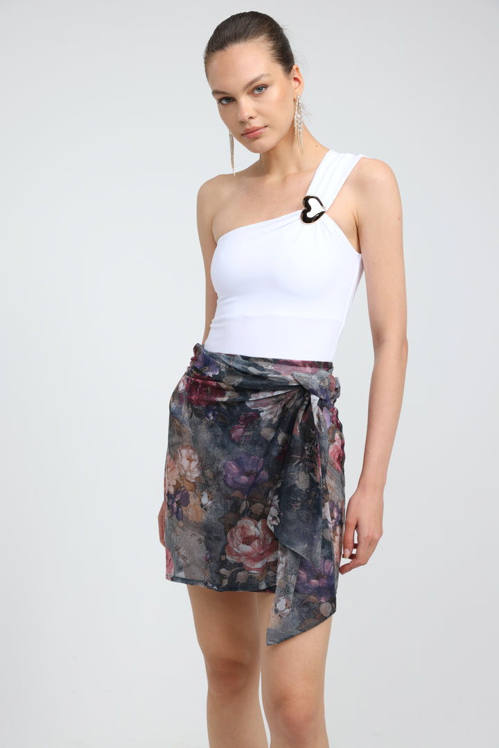 Island Dark Floral Skirt