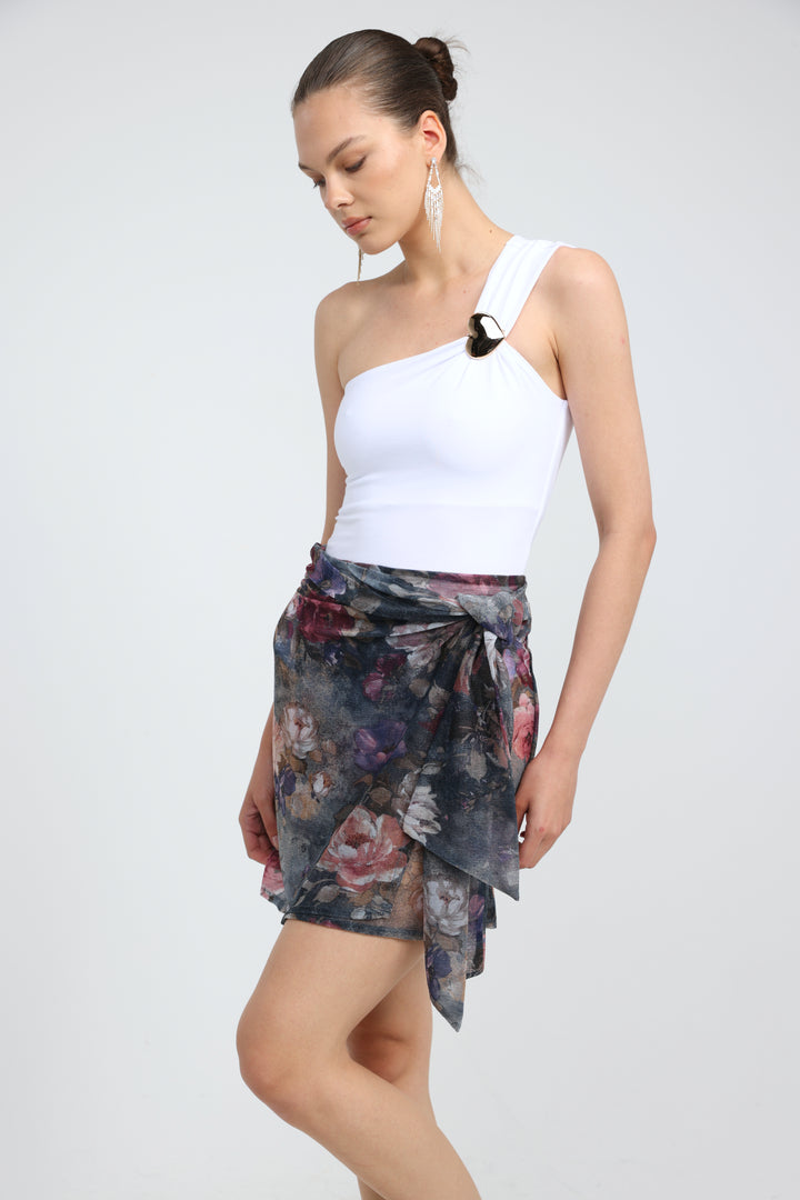 Island Dark Floral Skirt