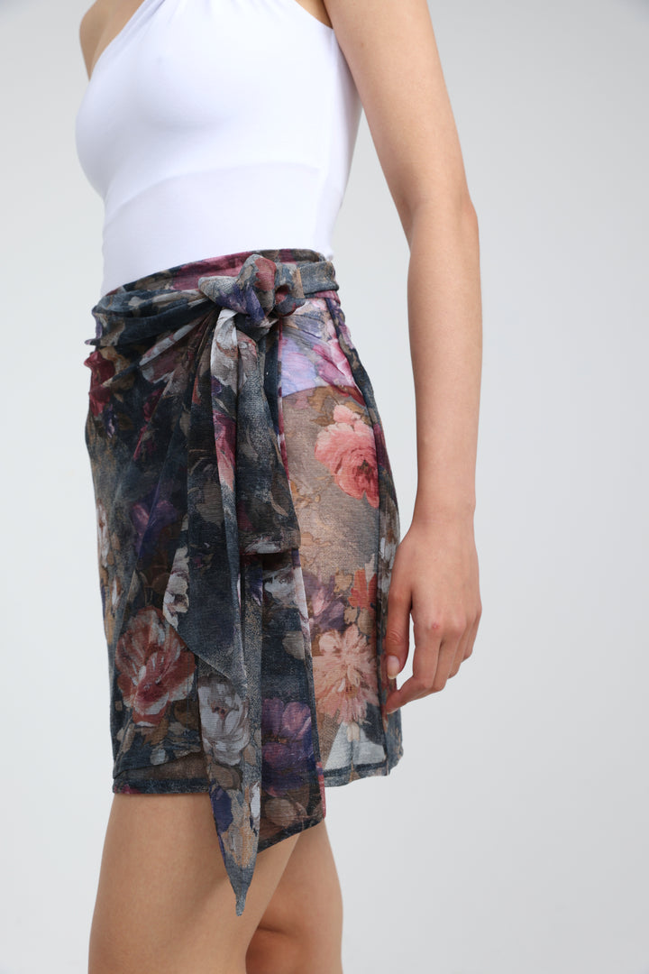 Island Dark Floral Skirt