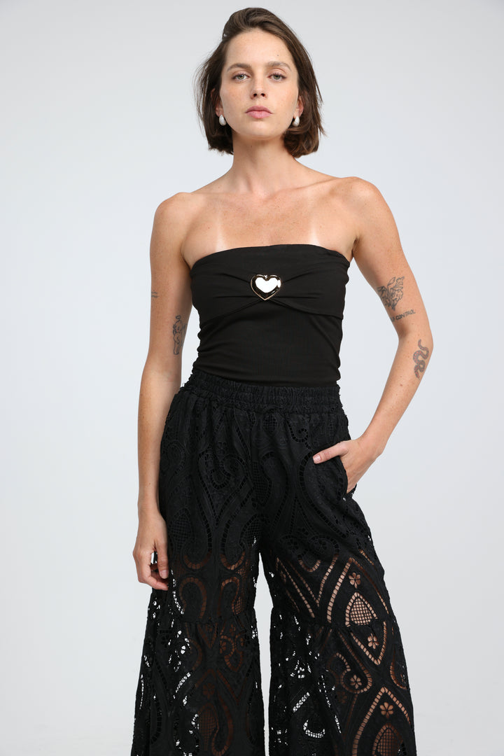 Icon Black Strapless Top