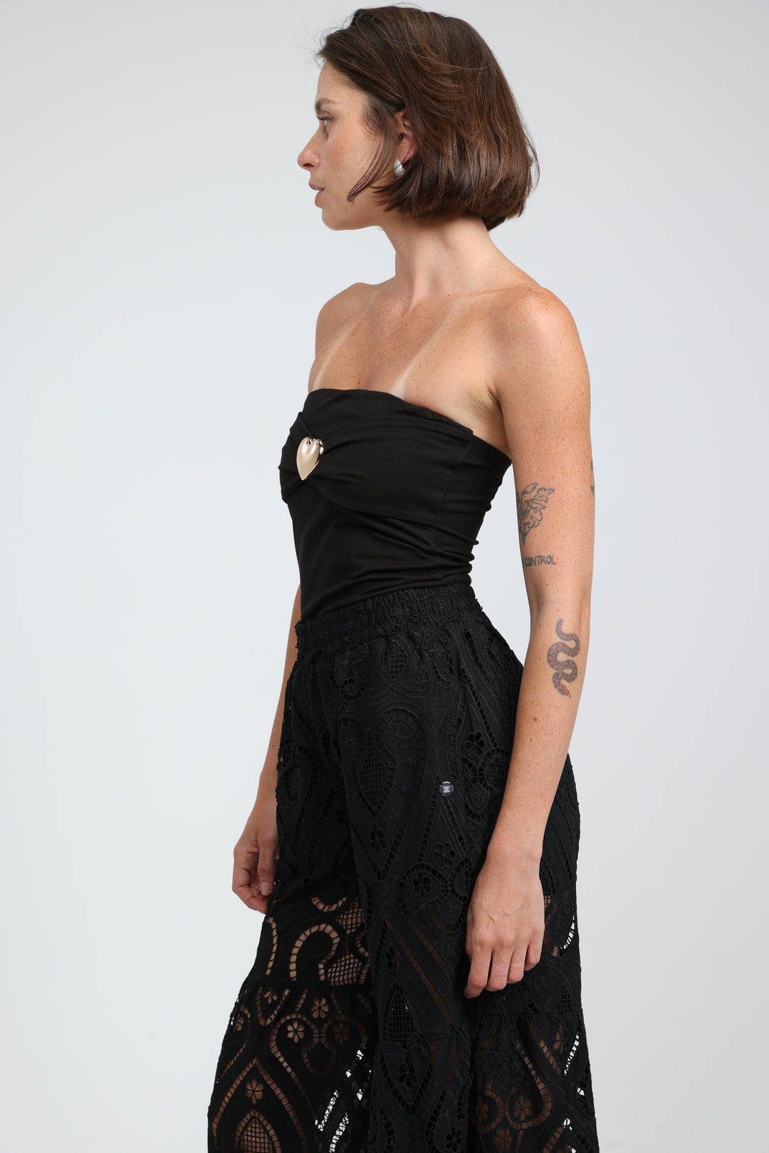 Icon Black Strapless Top