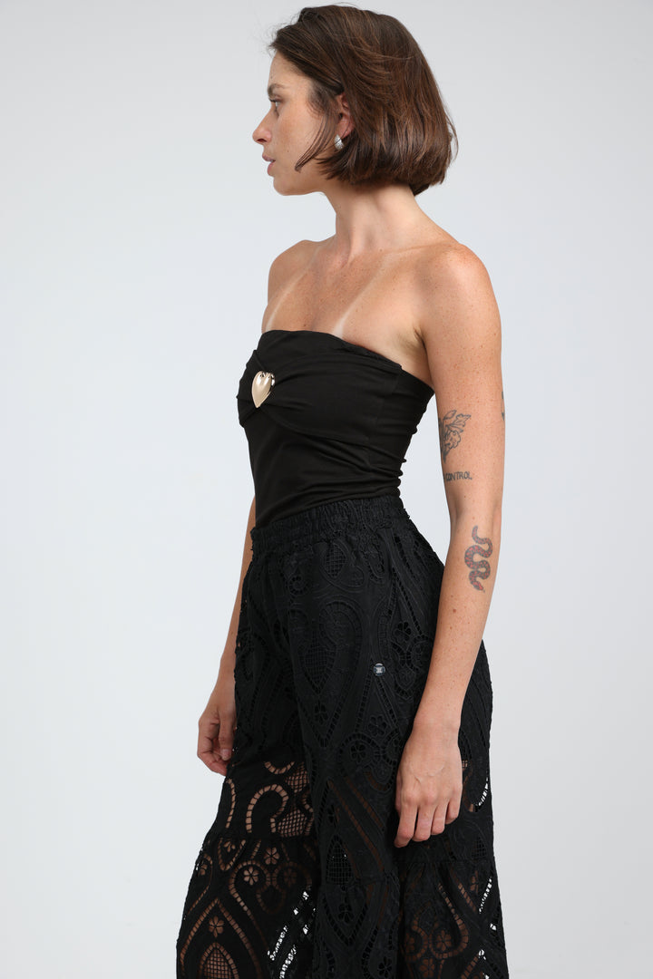 Icon Black Strapless Top