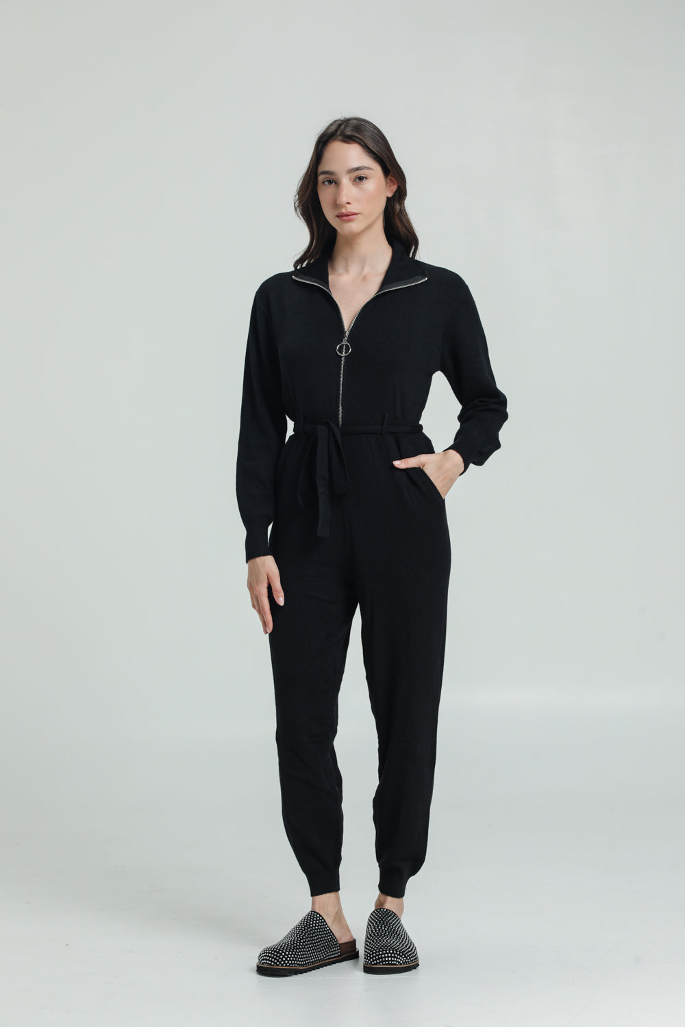 Knitted Black Jumpsuit