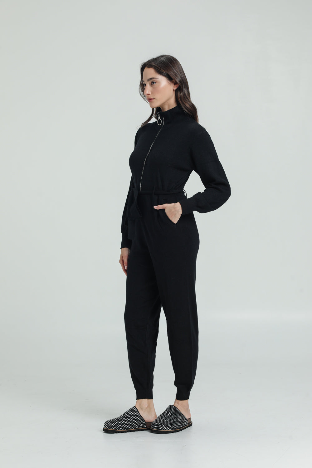 Knitted Black Jumpsuit