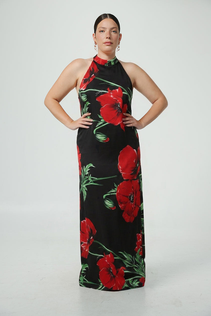 Black Floral Maxi Dress