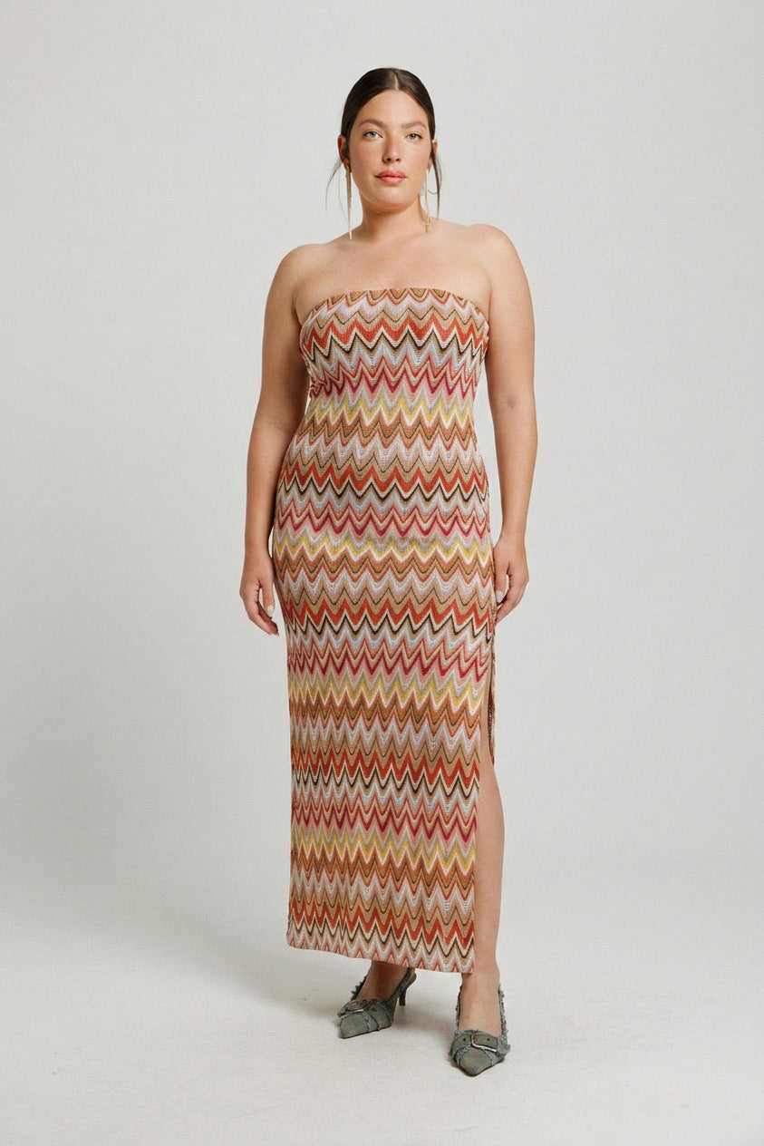 Zigzag Strapless Dress