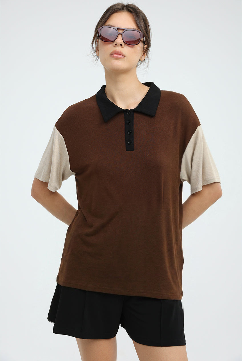 Friend Brown Polo T-Shirt