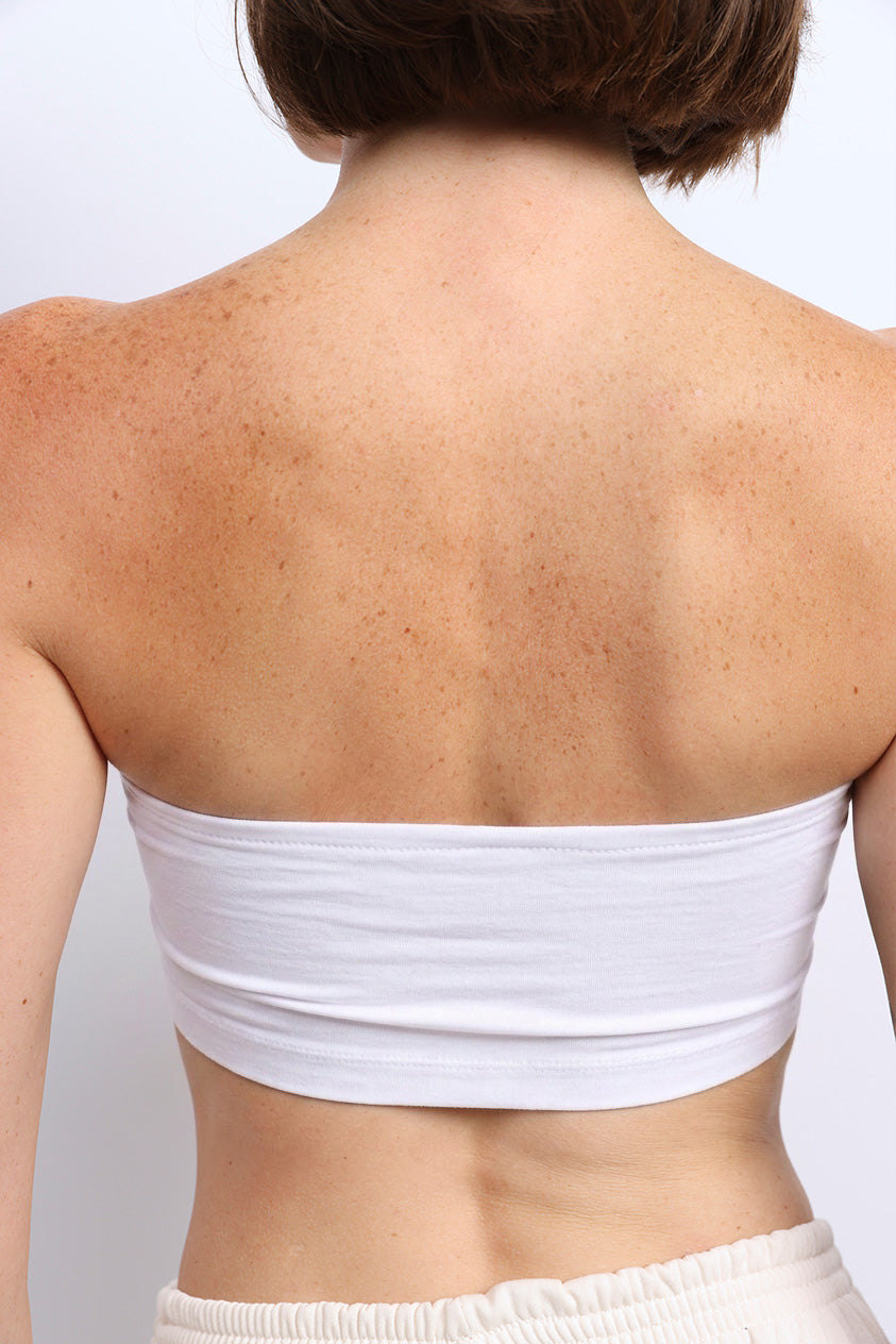 White Strapless Top