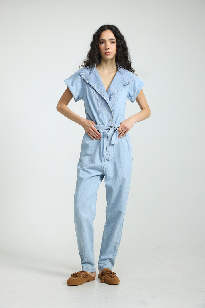 Amazed Light Blue Denim Jumpsuit