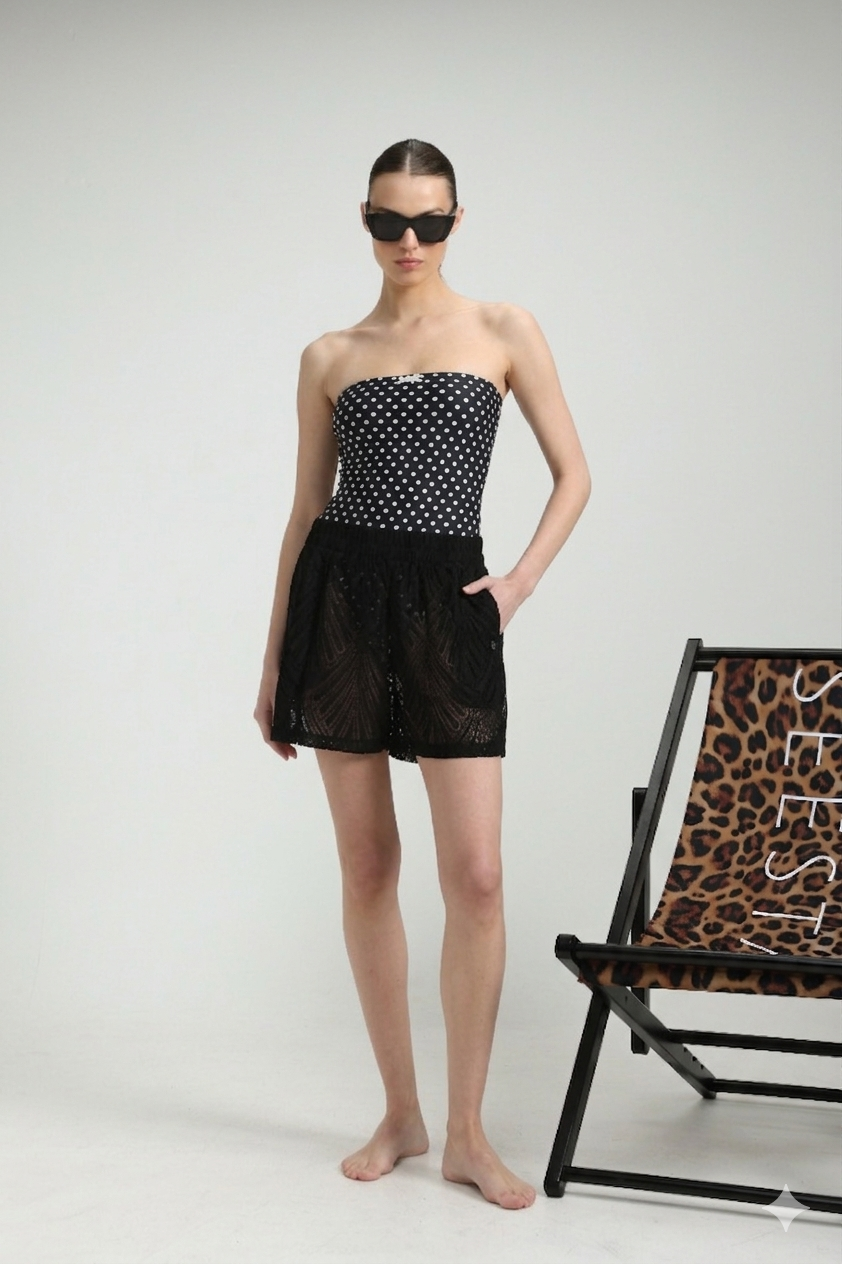 Lacy Black Shorts