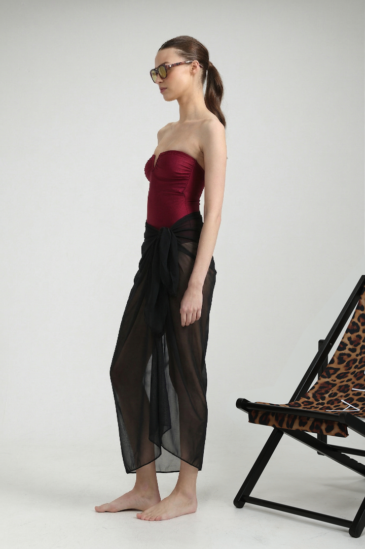 Fluid Black Maxi Wrap Skirt