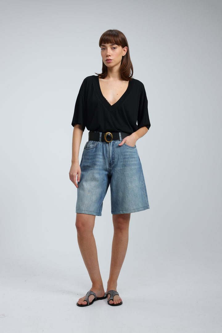 Star 550 Blue Denim Shorts