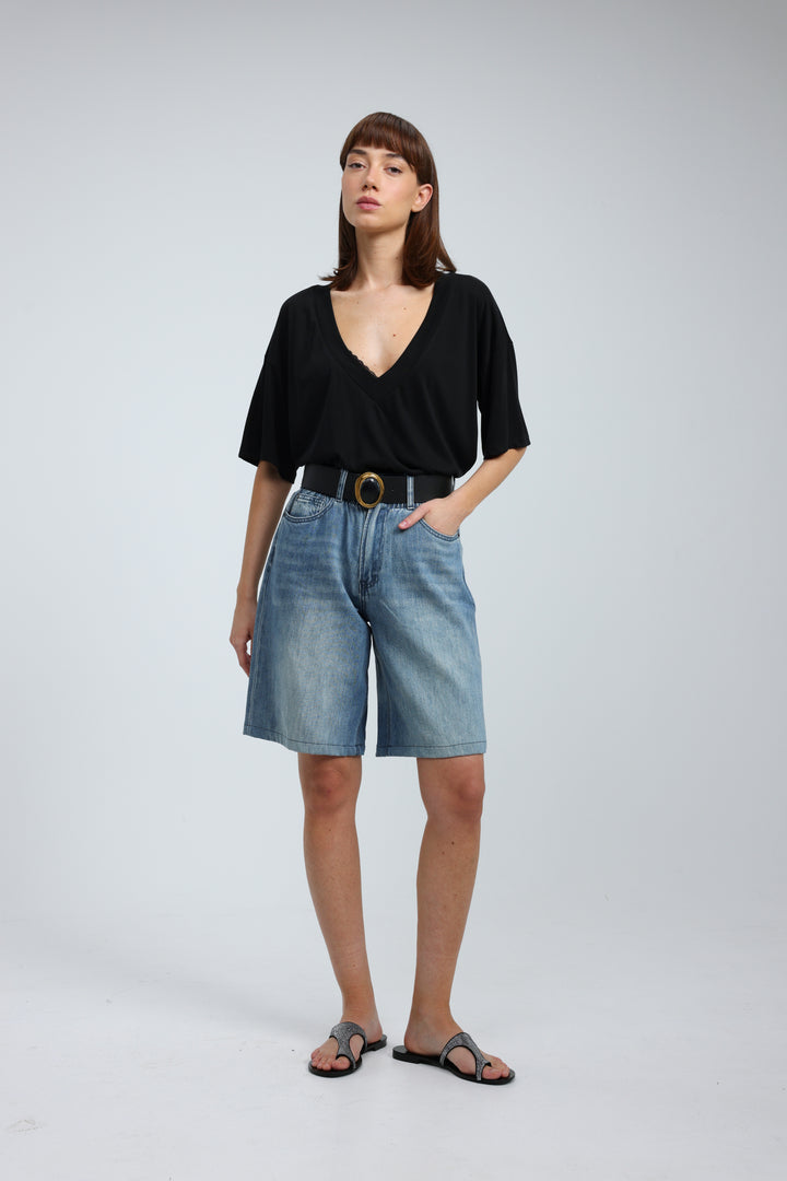 Star 550 Blue Denim Shorts