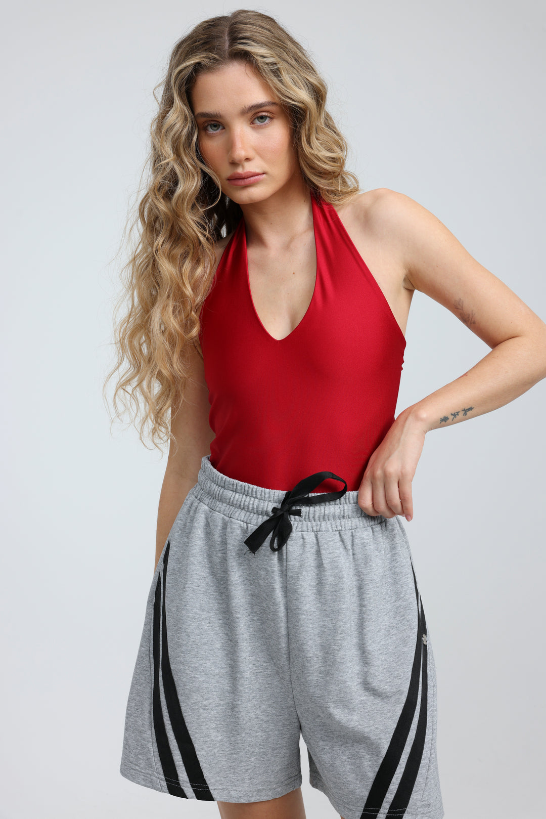 Note Red Lycra Bodysuit