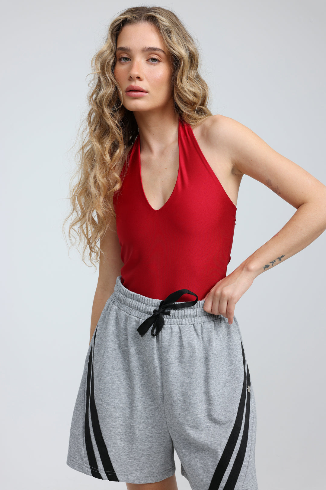 Note Red Lycra Bodysuit