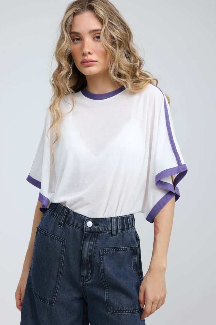 Fact Cream/Purple T-Shirt