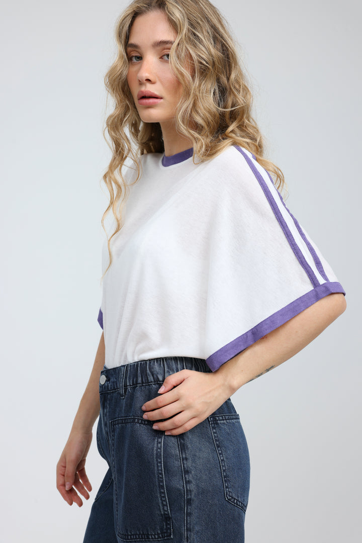 Fact Cream/Purple T-Shirt