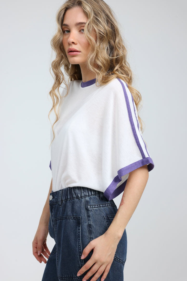 Fact Cream/Purple T-Shirt