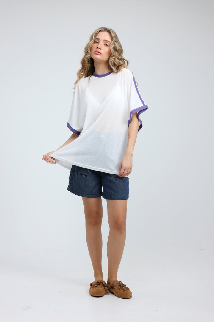 Fact Cream/Purple T-Shirt