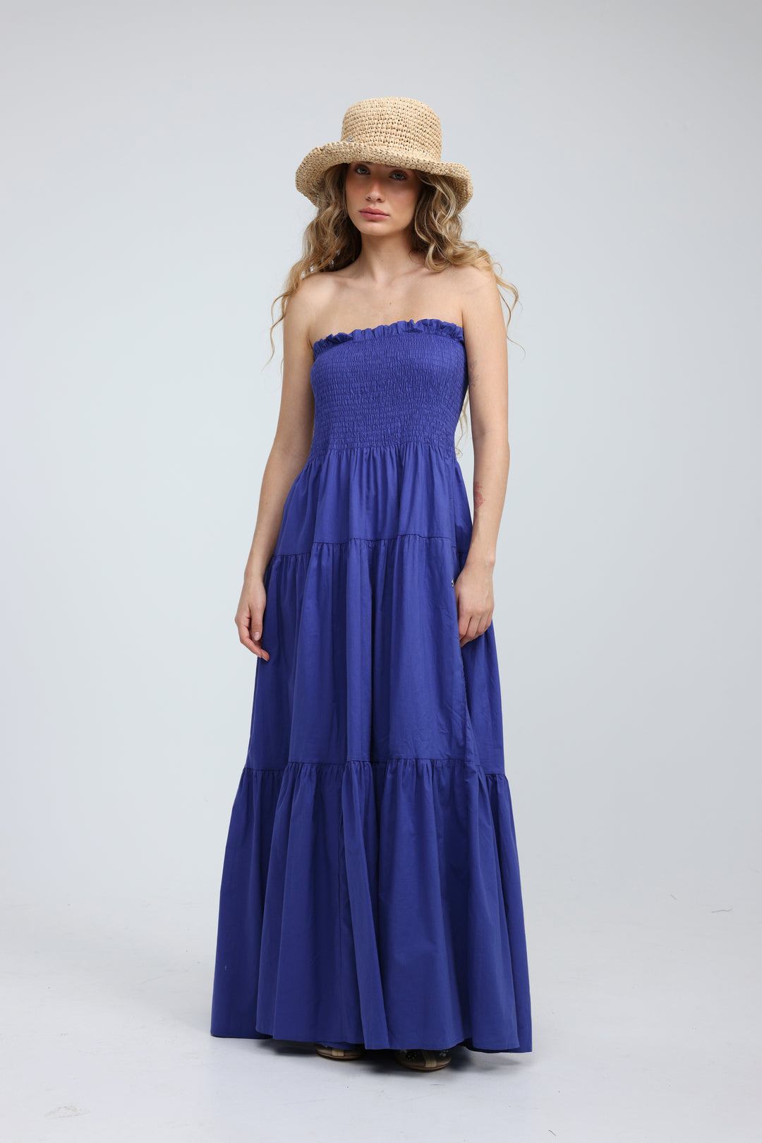 Centara Blue Strapless Dress