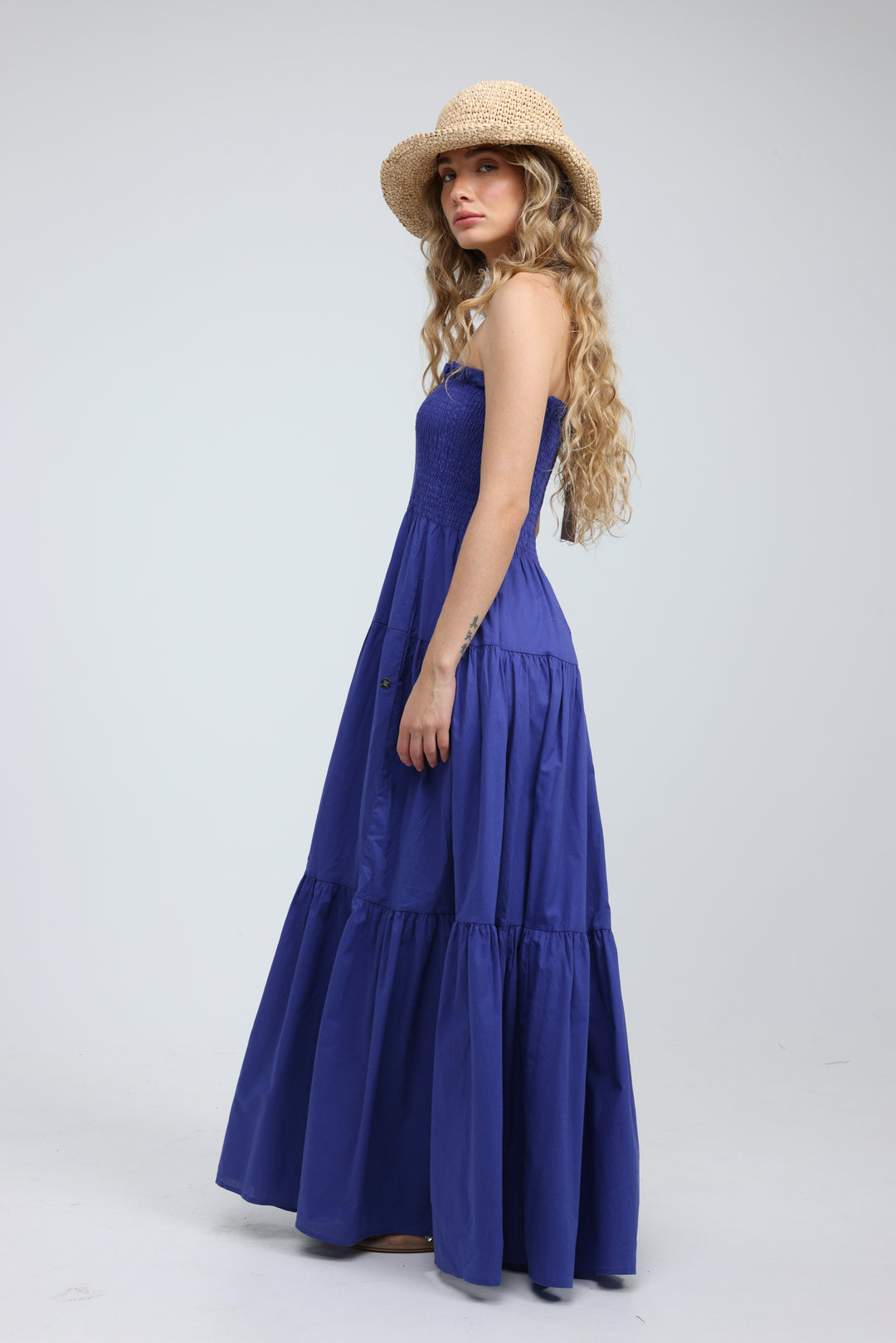 Centara Blue Strapless Dress
