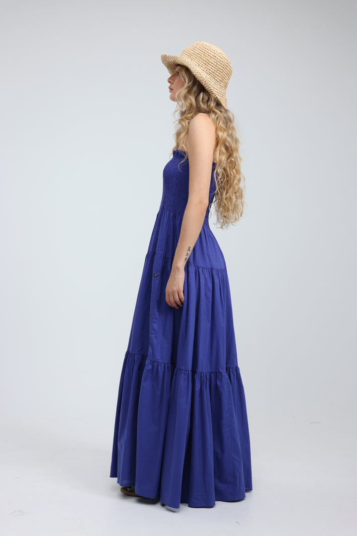 Centara Blue Strapless Dress